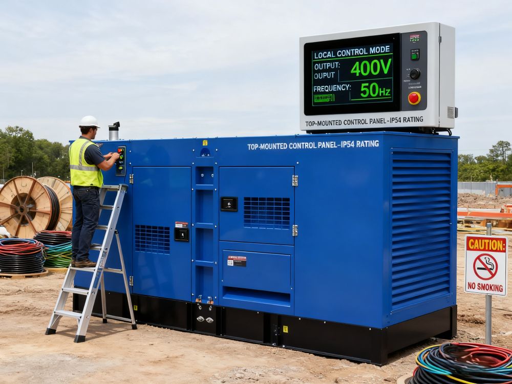 Where is the generator control panel located?